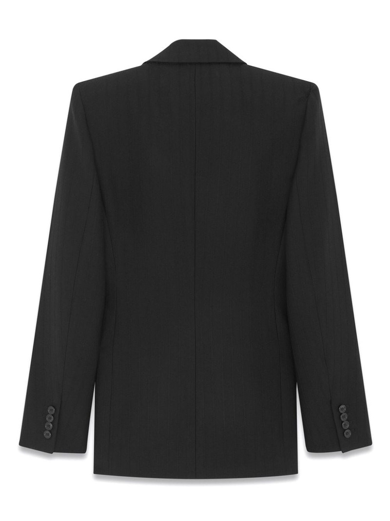SAINT LAURENT Grain de Poudre wool single-breasted blazer outlook