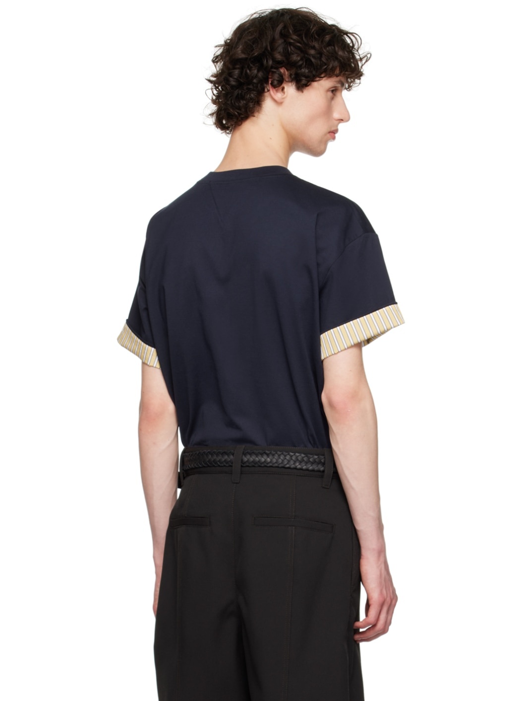 Navy & Yellow Double Layer T-Shirt - 3