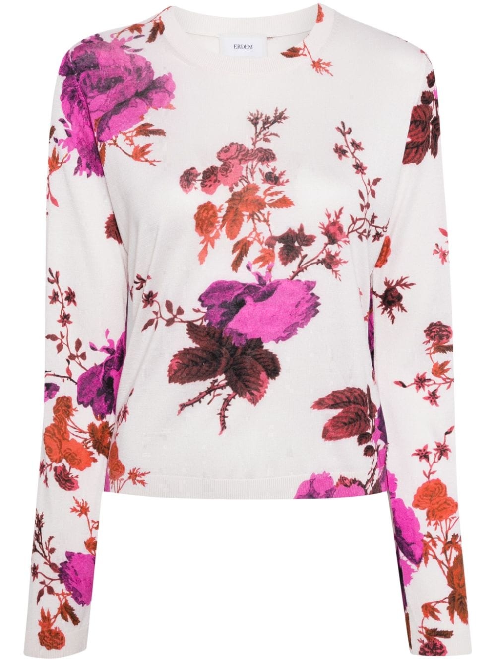 floral-print silk jumper - 1