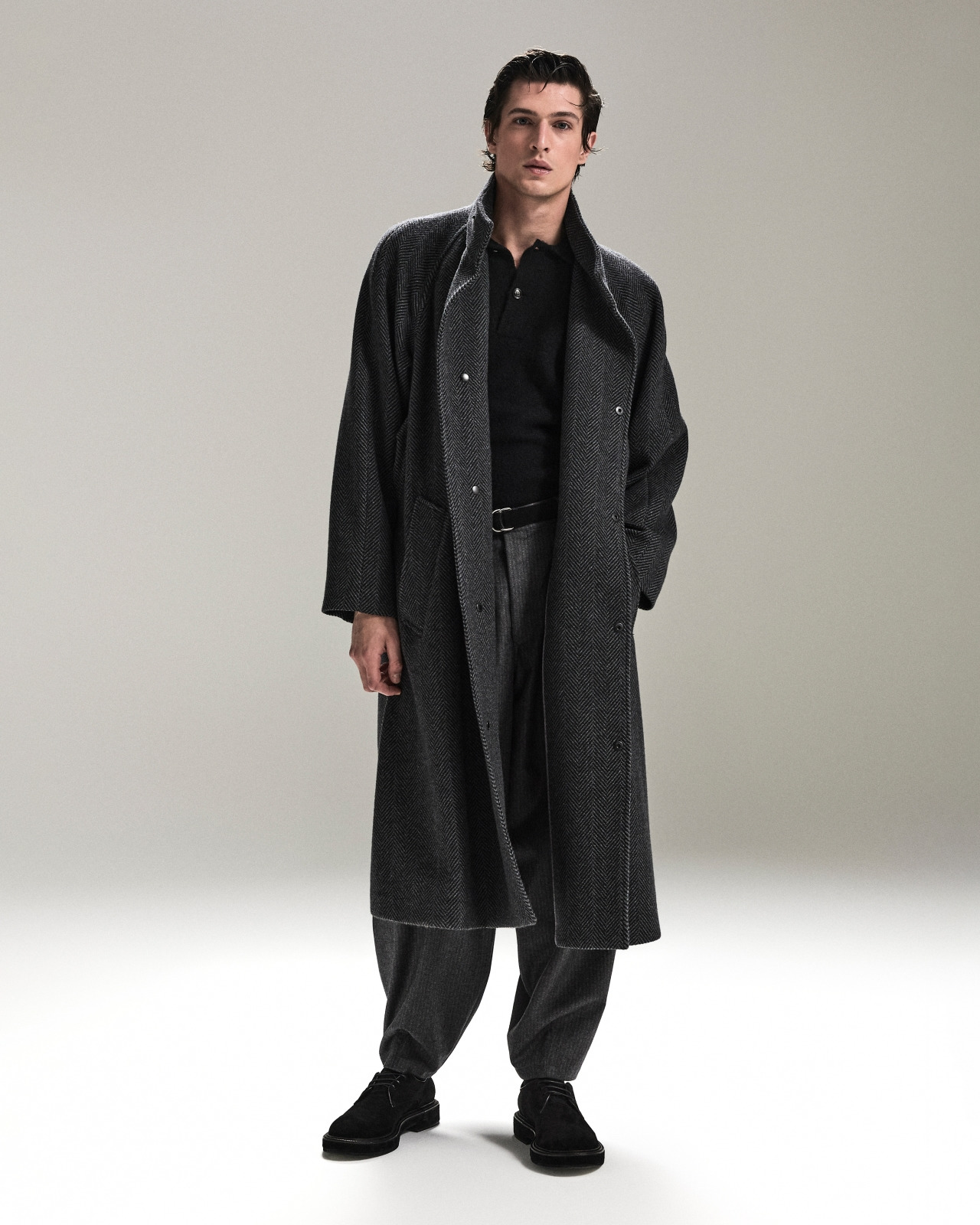 Virgin-wool and cashmere single-pleat trousers with jacquard pinstripes - 6