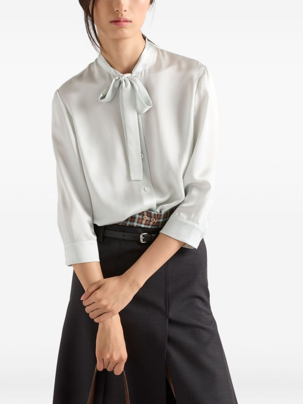 pussy-bow silk shirt - 4