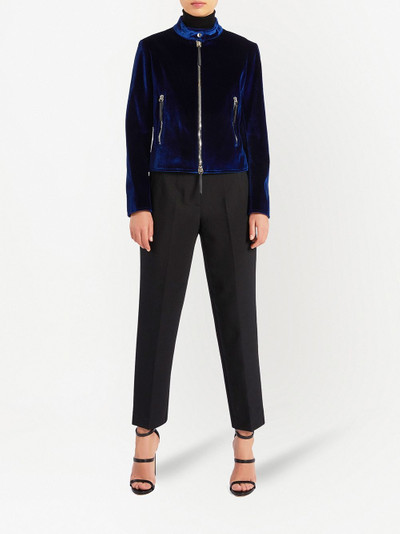 Giuseppe Zanotti velvet zip-up jacket outlook