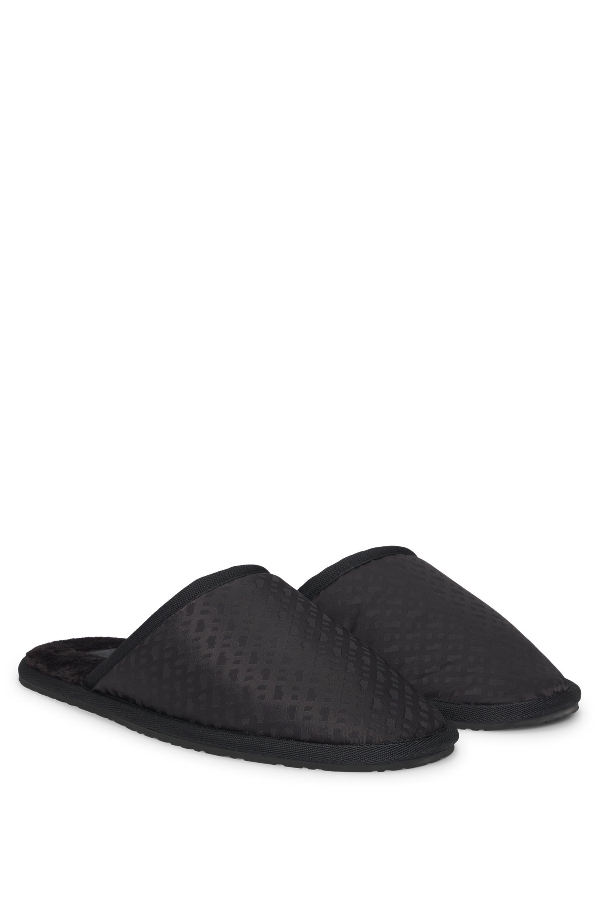 FLEECE-LINED SLIPPERS WITH MONOGRAMMED UPPERS AND OPEN BACK - 2