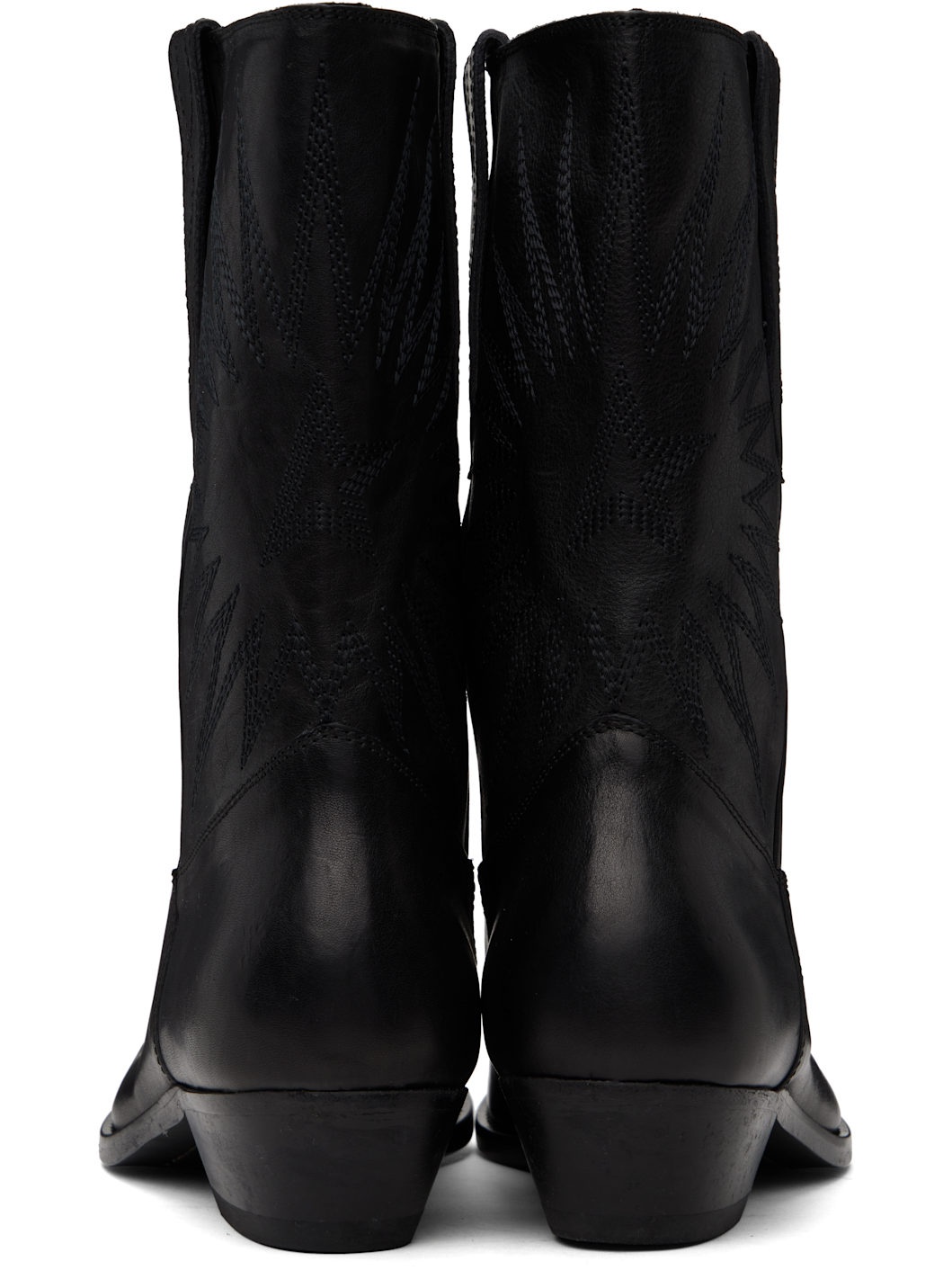 Black Wish Star Low Embroideries Boots - 2