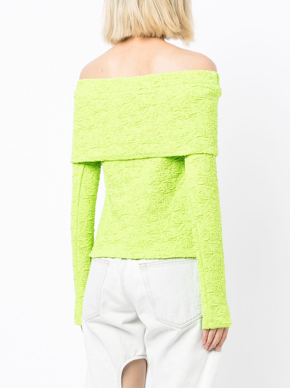 off-shoulder textured top - 4
