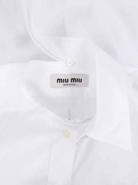 Miu Miu Women Logo Crop Shirt - 5