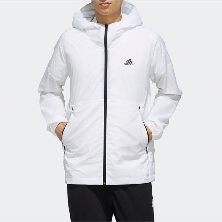 Men's adidas Back Logo Woven Jacket White EH3768 - 3