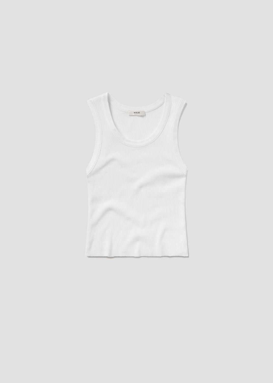 SHRUNKEN POPPY TANK IN WHITE - 1