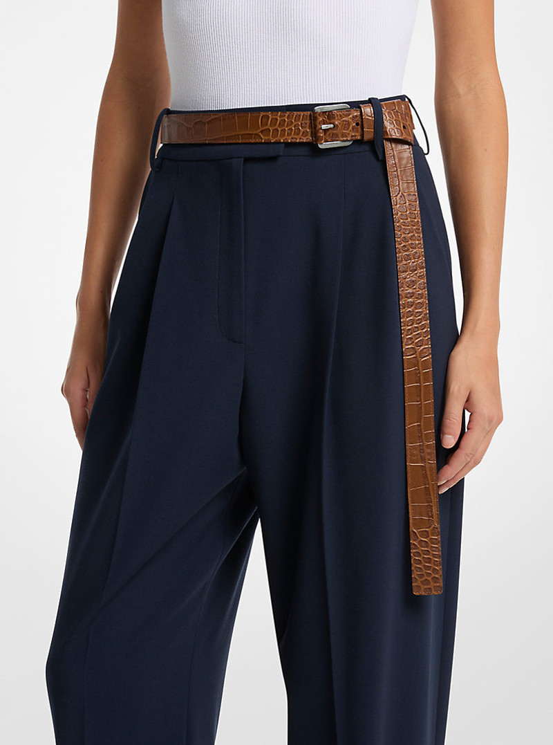 Jodi Crocodile Embossed Leather Trouser Belt 3