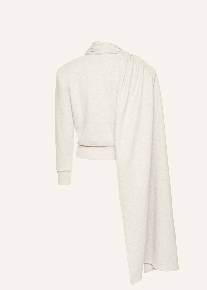 MAGDA BUTRYM Draped scarf sweatshirt in cream outlook