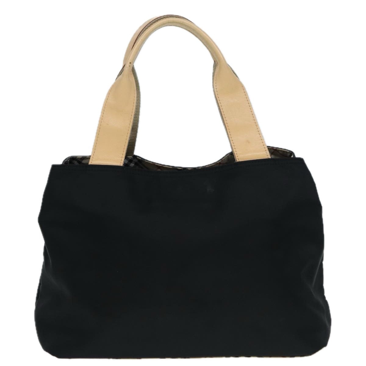 Burberry Tote Bag Nylon Silver Black - 13