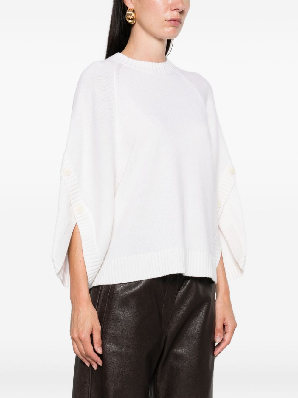 buttoned-cuff knitted top - 3