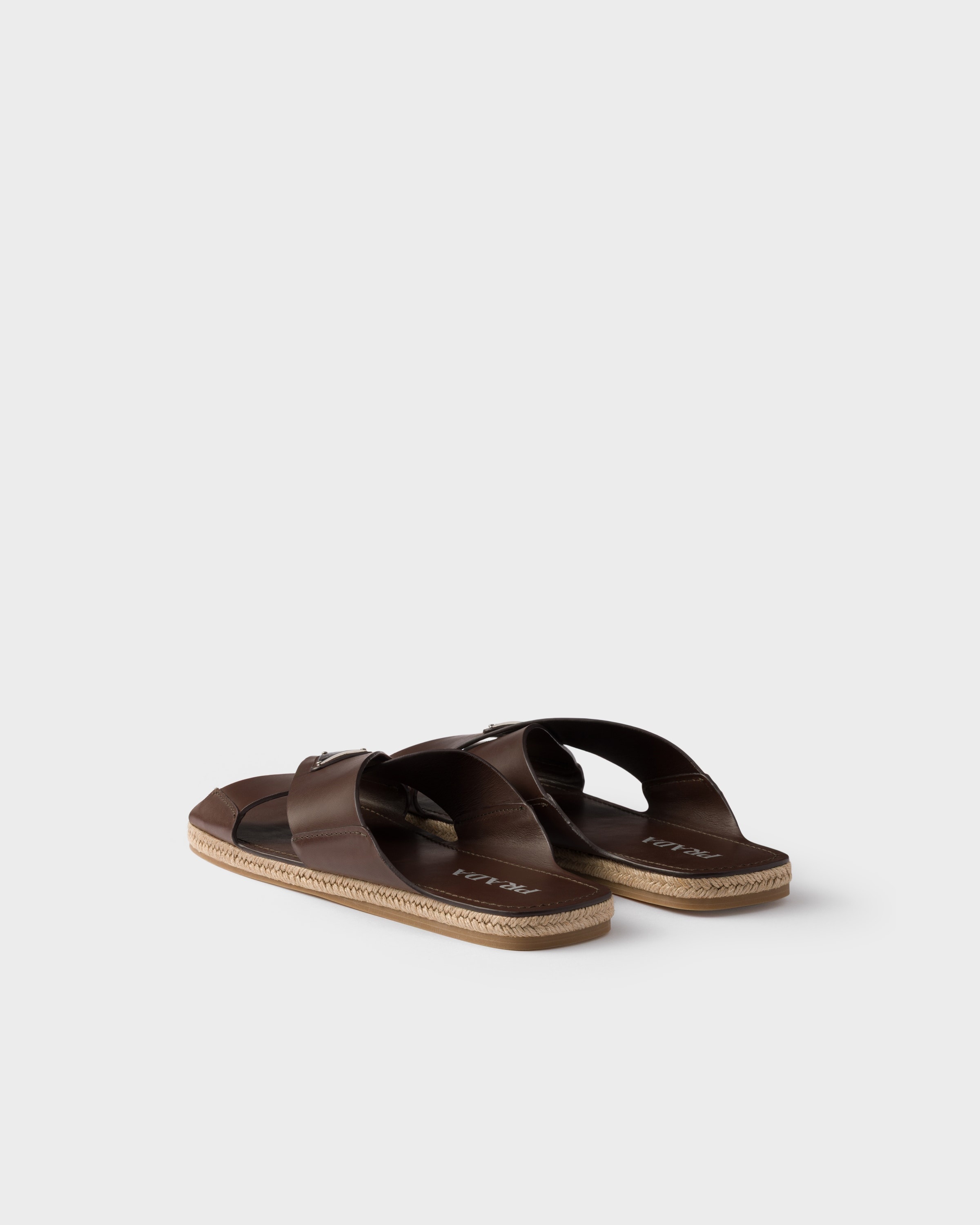 Crisscross leather slides - 4