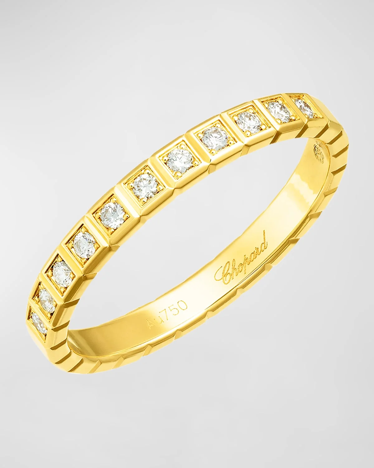 Ice Cube 18K Yellow Gold Mini Diamond Ring - 1