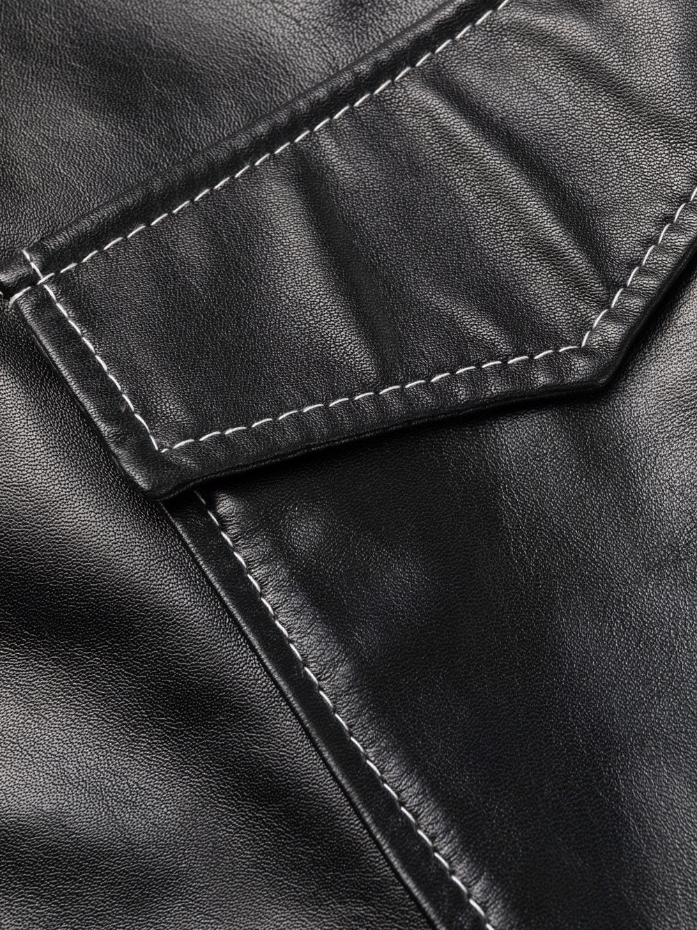 leather shirt minidress - 7
