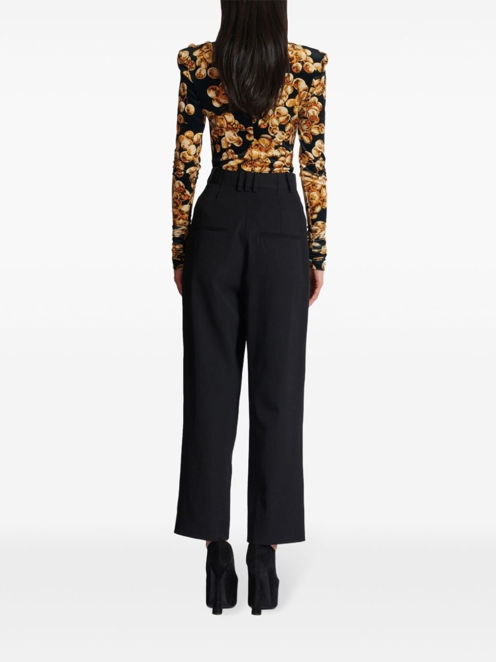pleated grain de poudre trousers - 4