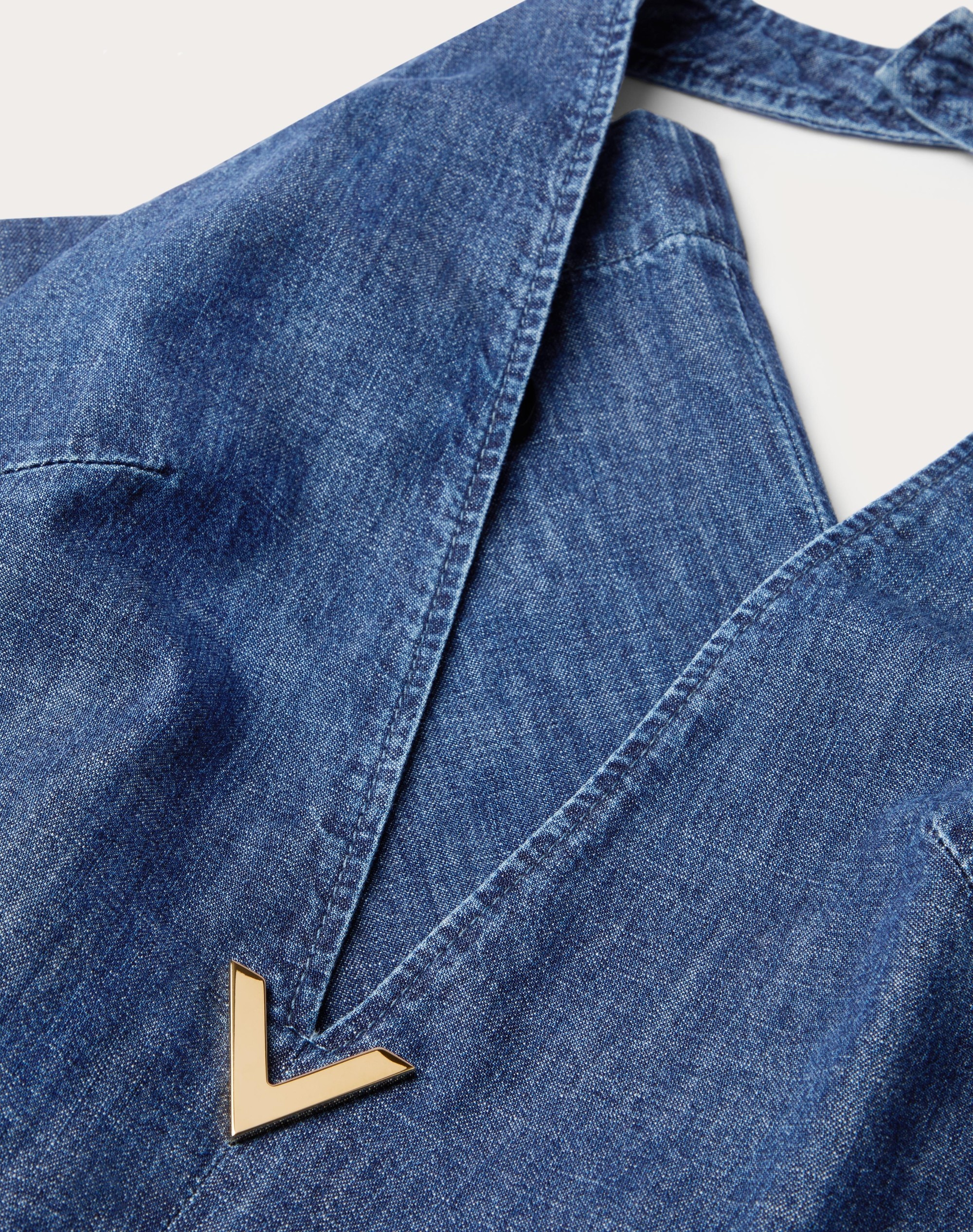 CHAMBRAY DENIM JUMPSUIT - 3