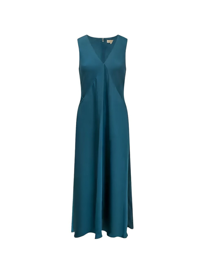 V-neck satin midi dress 1