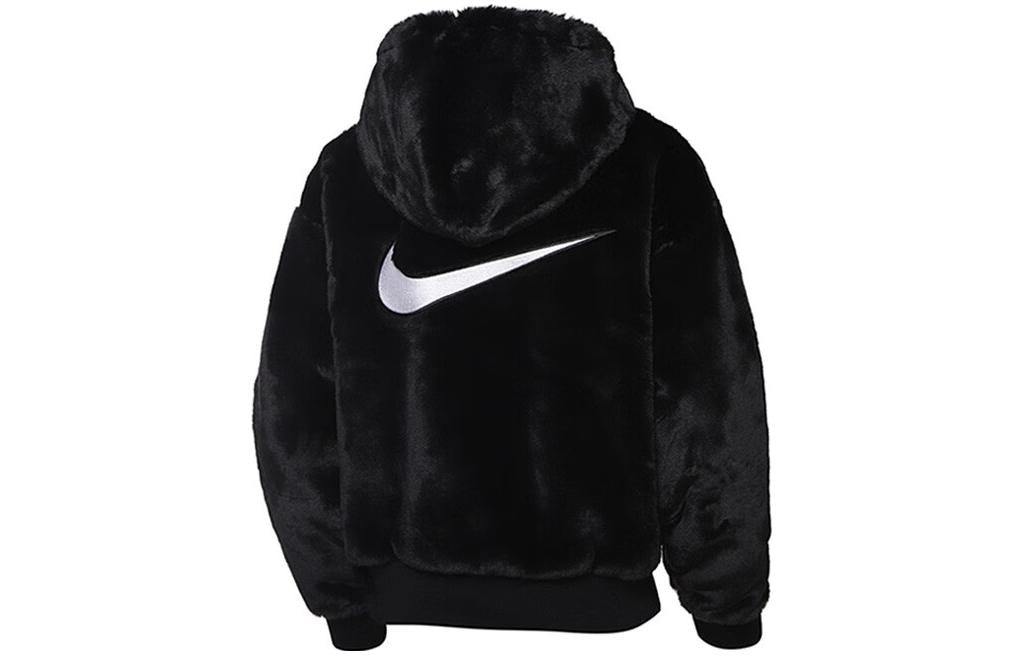 (WMNS) Nike Sportswear Essentials Faux Fur Jacket 'Black' DD5116-010 - 2