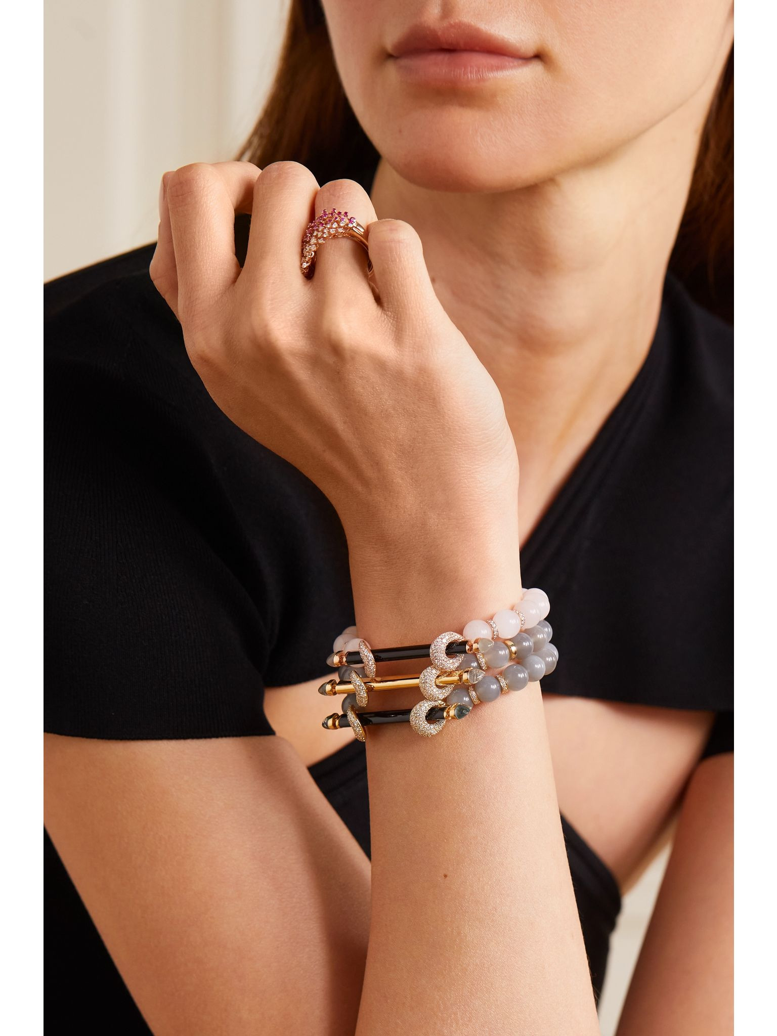 18-karat gold multi-stone bracelet Gold - 5