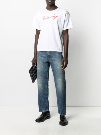 BALENCIAGA logo-print straight-leg jeans outlook