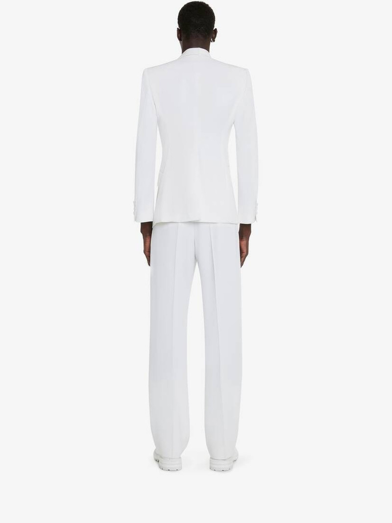 Men's Wide Leg Trousers in Soft White 4