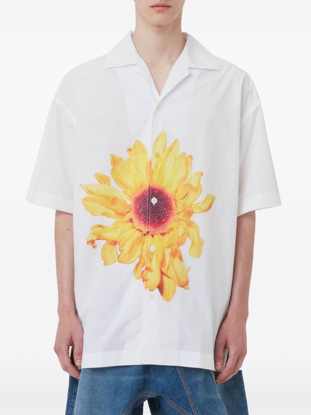 floral-print cotton shirt - 4