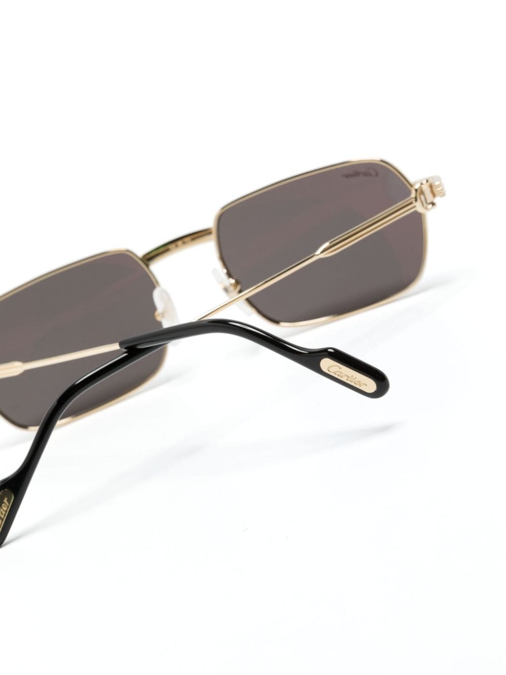 polished rectangle-frame sunglasses - 3