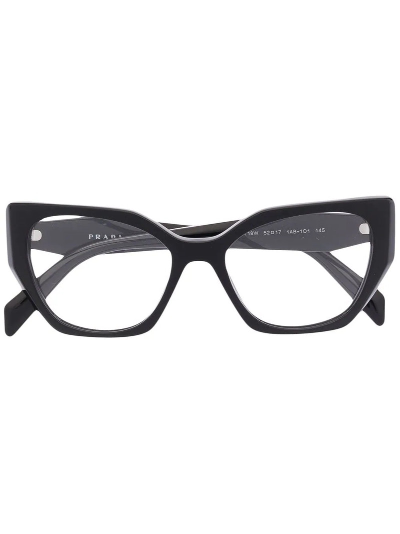 cat eye-frame logo-embossed glasses 1