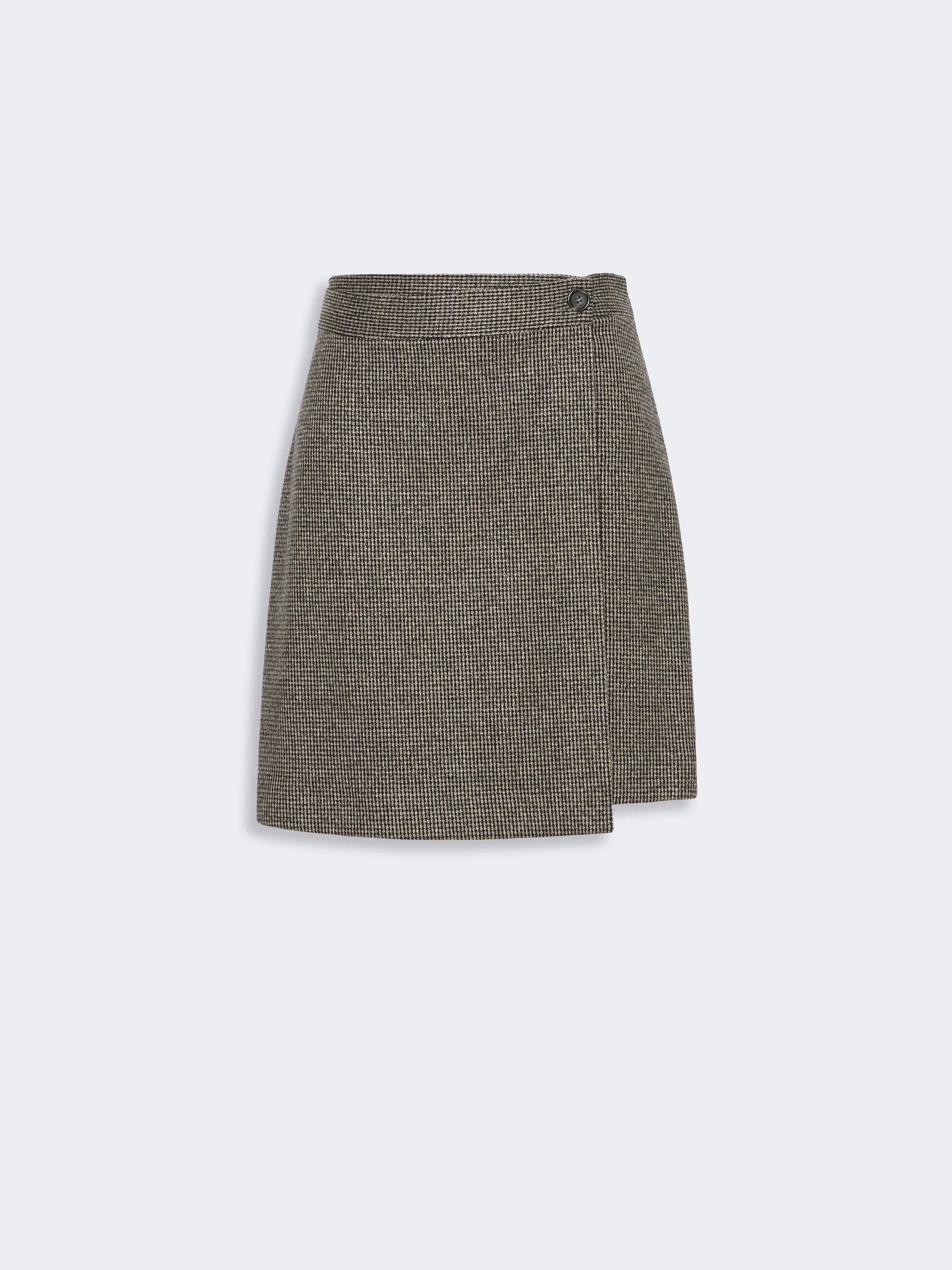 VETTA Short culottes in micro jacquard jersey - BROWN - 1