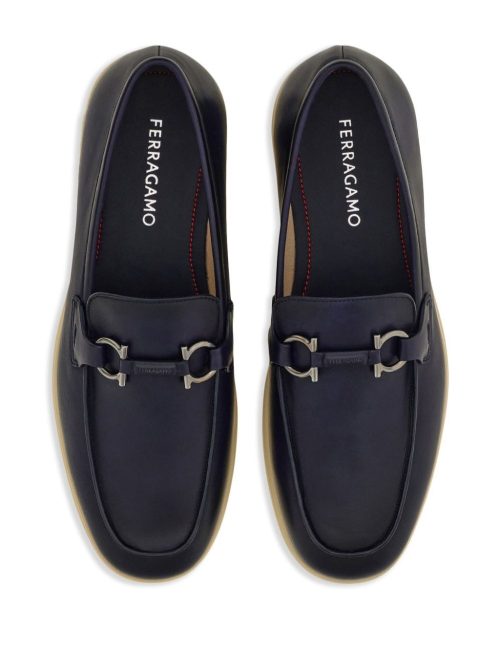 Ferragamo Men Cosimo Leather Casual Loafers With Gancini Buckle - 4
