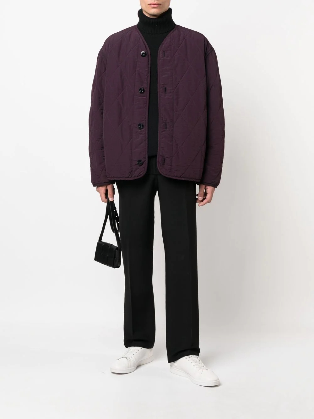 Liner short padded collarless jacket - 3
