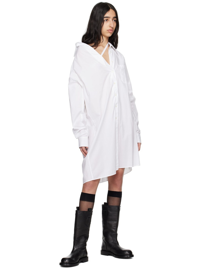 Ann Demeulemeester White Halina Dropped Shoulder Shirt Minidress outlook