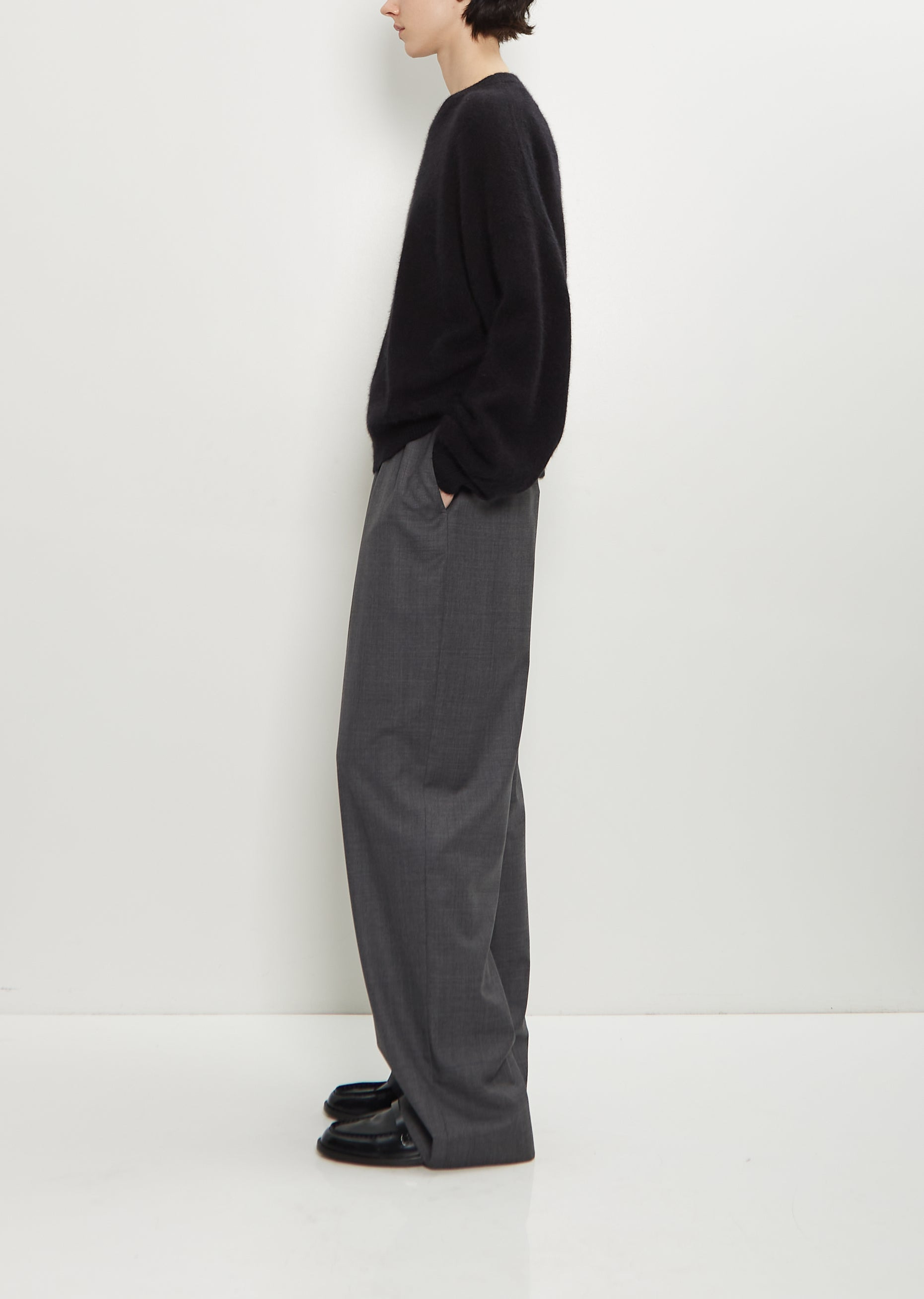 Tristan Mercerized Wool Yak Sweater — Black - 2