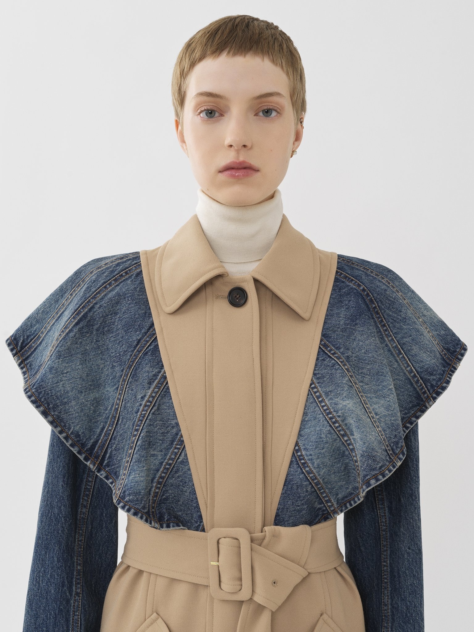 BIMATERIAL TRENCH COAT - 6