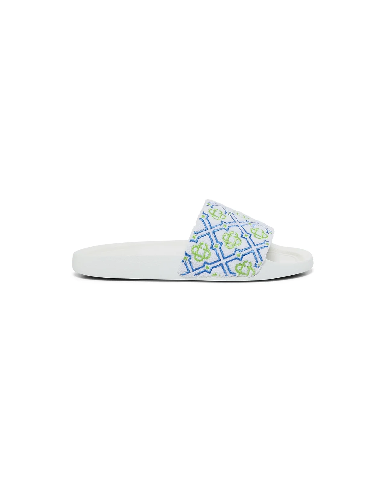 Womens White Monogram Pool Slides - 1