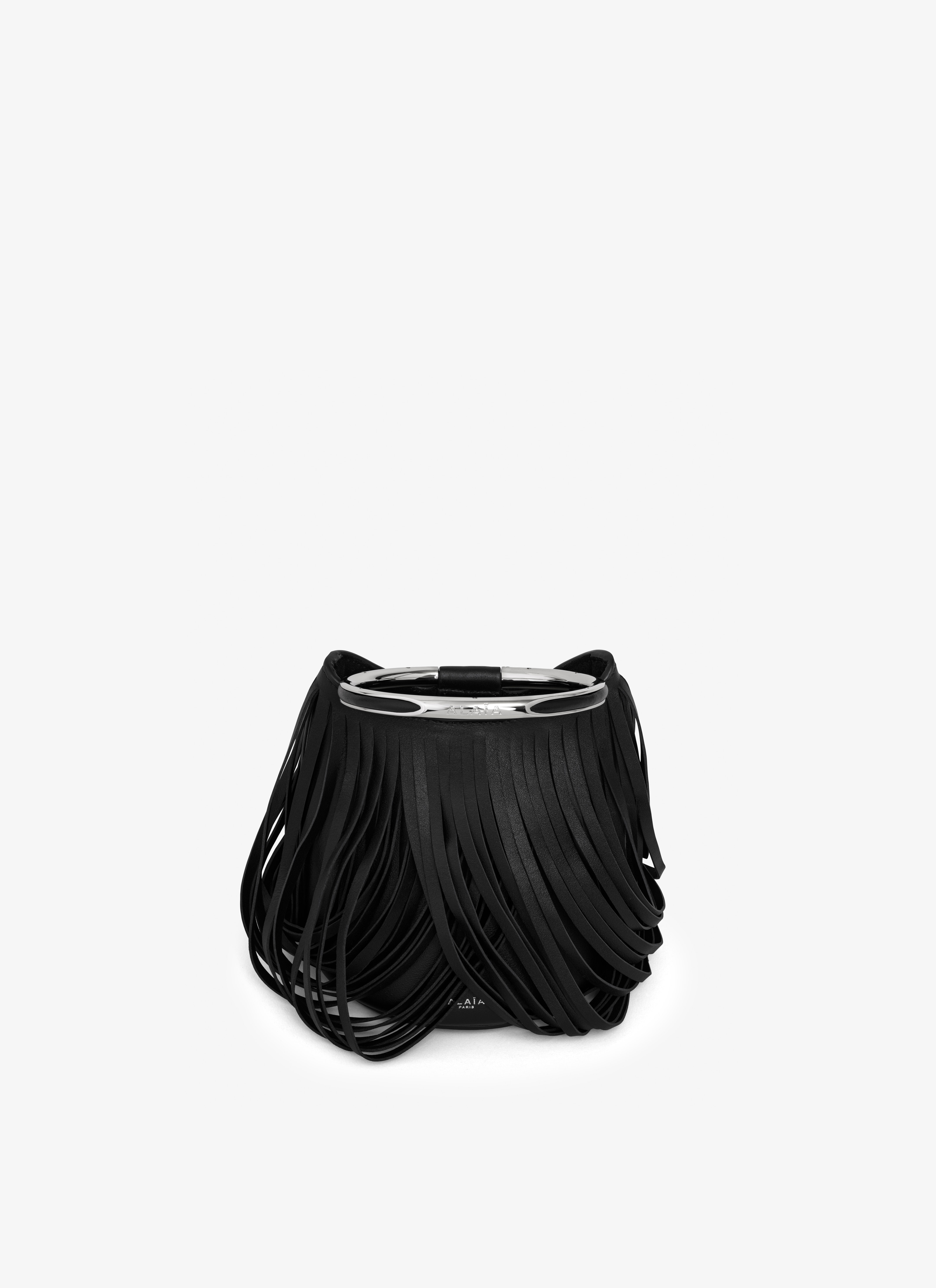 RING MINI BUCKET BAG IN FRINGED CALFSKIN - 4