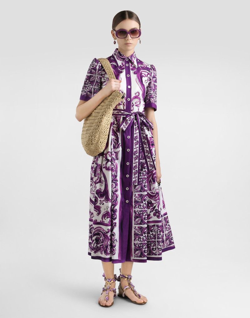 Dolce & Gabbana Majolica-print poplin shirt dress outlook