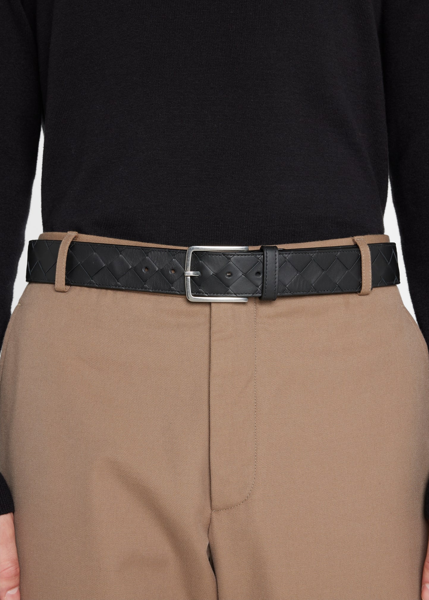 Men's Cintura Intrecciato Leather Belt - 2