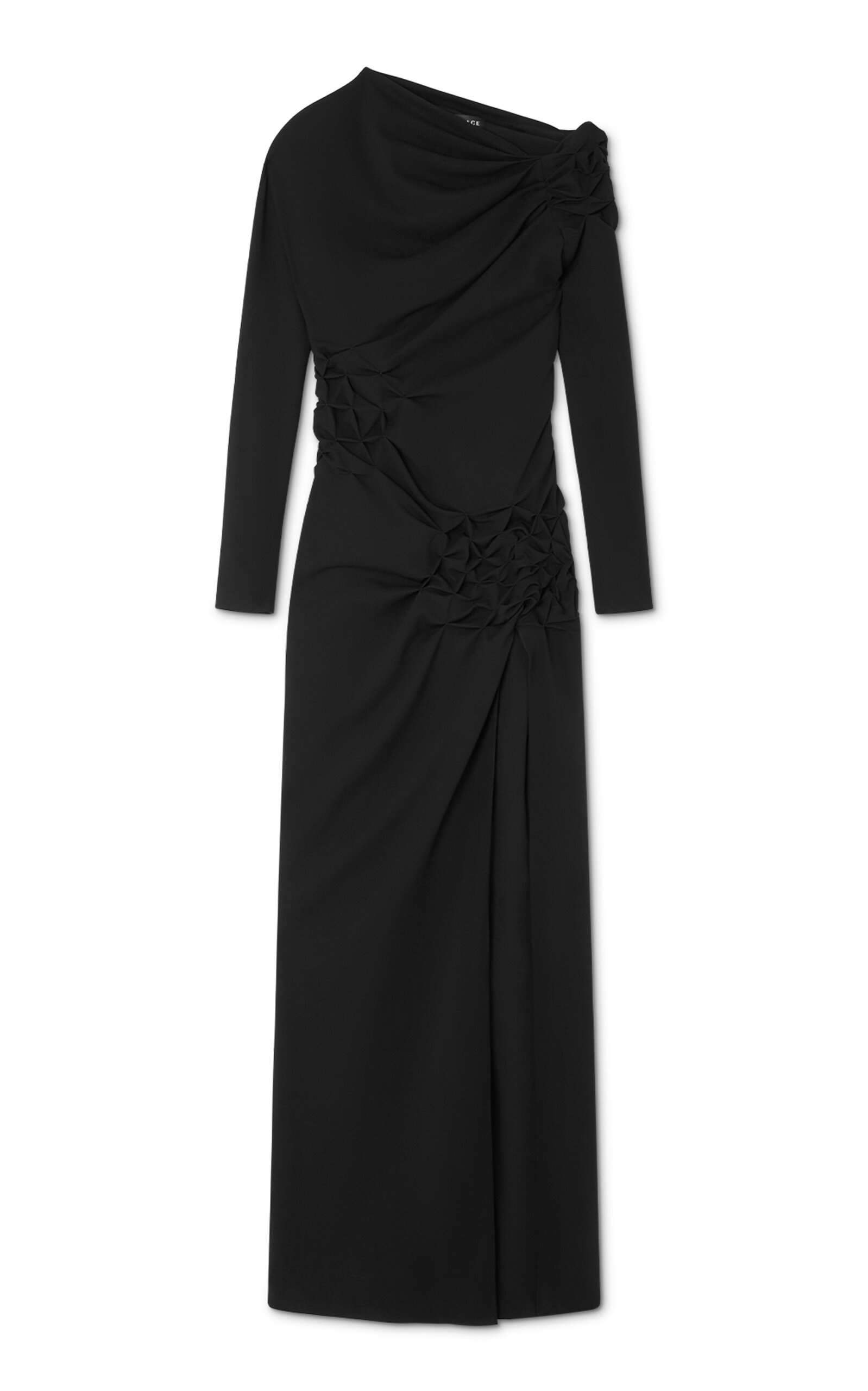 Draped Stretch-Knit Maxi Dress black - 1