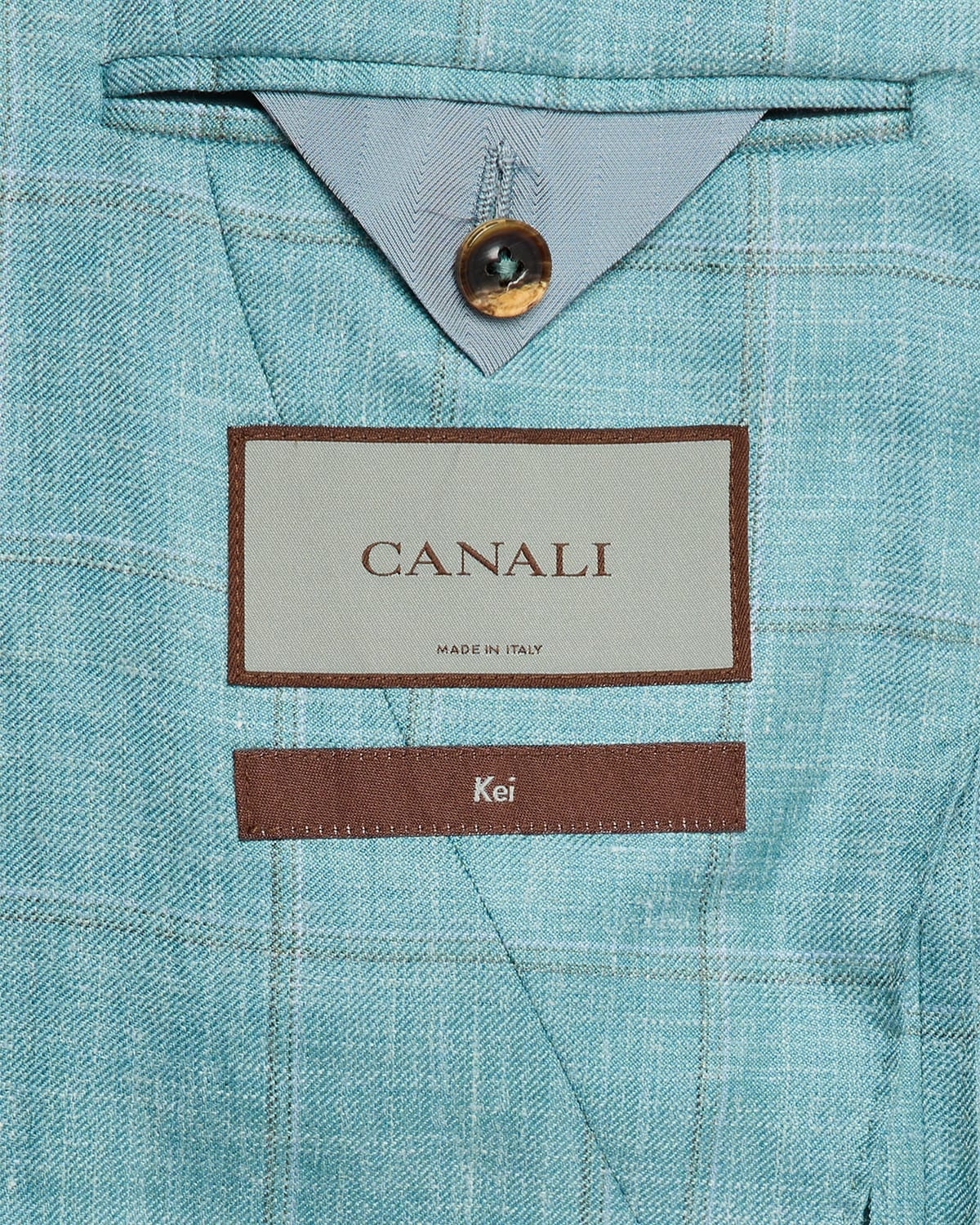 Men's Cashmere, Silk and Linen Windowpane Sport Coat - 5