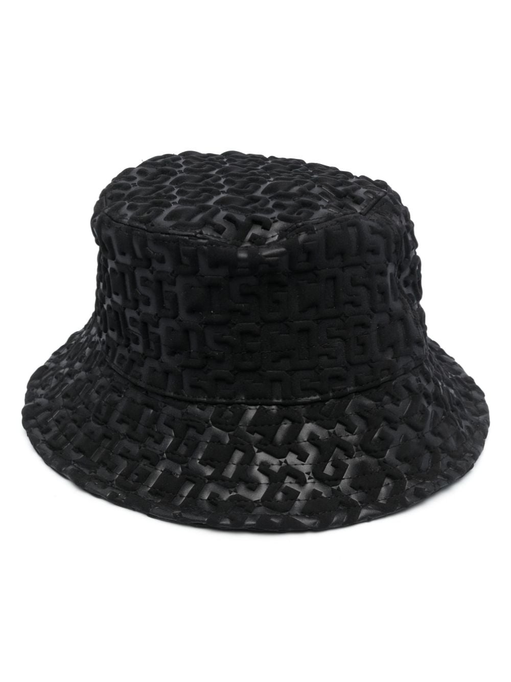 embossed-monogram drawstring bucket hat - 1