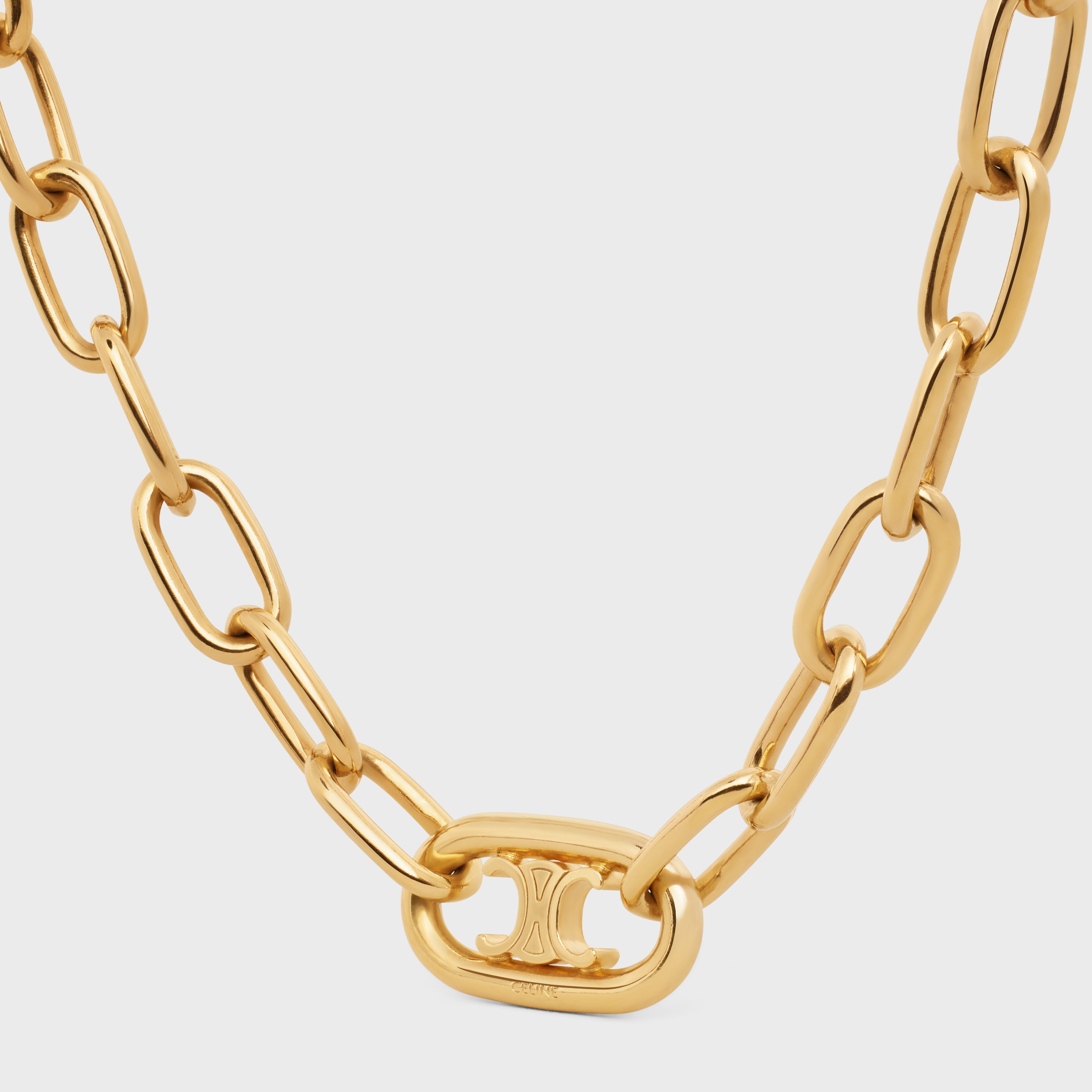 Triomphe Link Necklace in Brass with Gold Finish - 2