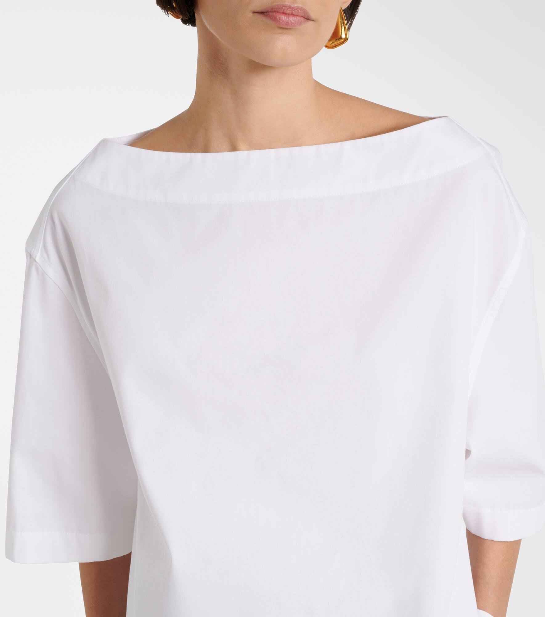 Oversized cotton poplin top - 4