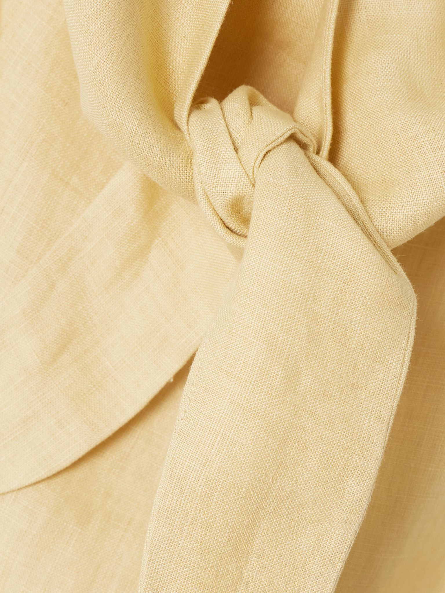 Carlotta tie-front linen halterneck midi dress Yellow - 4
