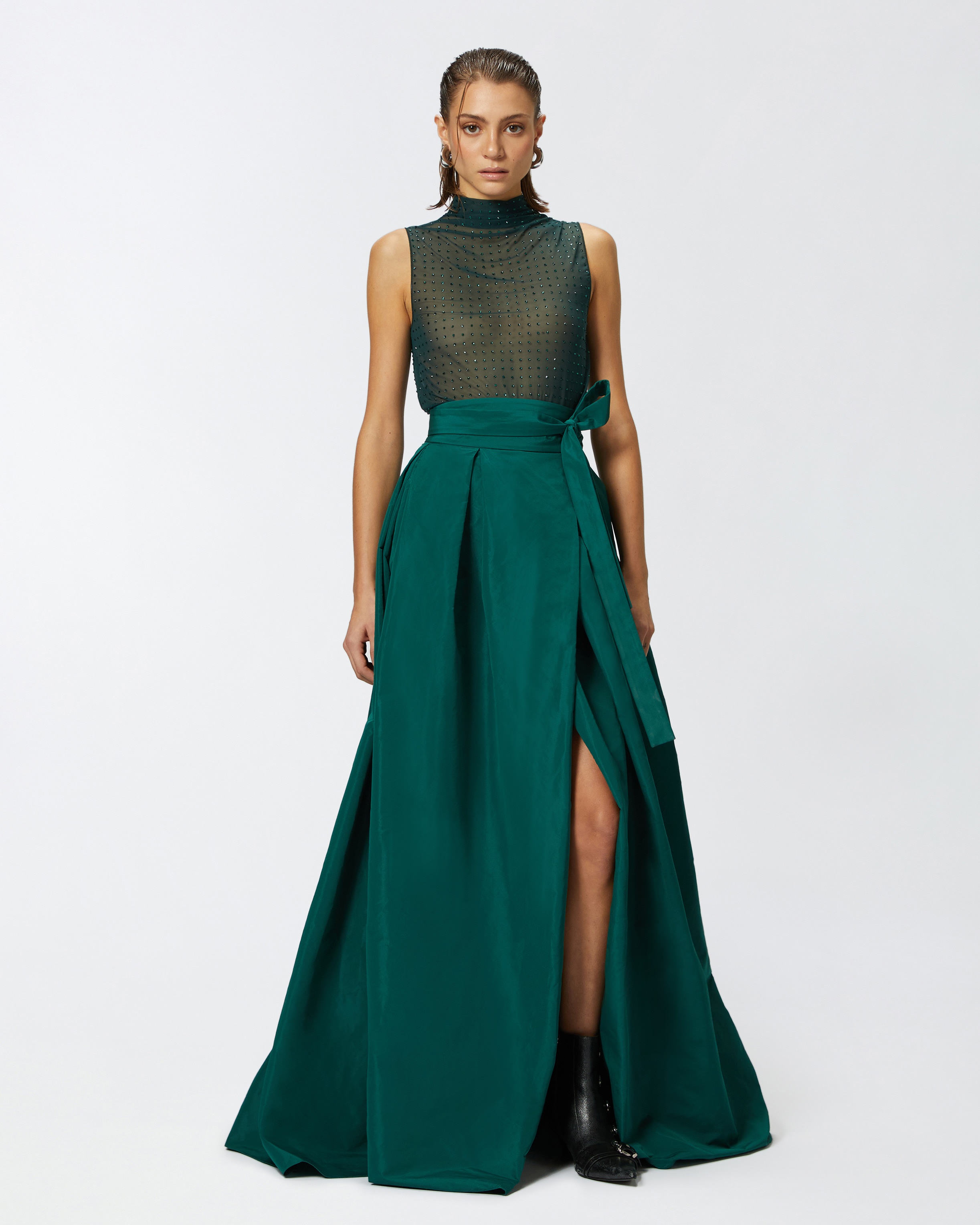 LONG TAFFETA MAXI-SKIRT - 2