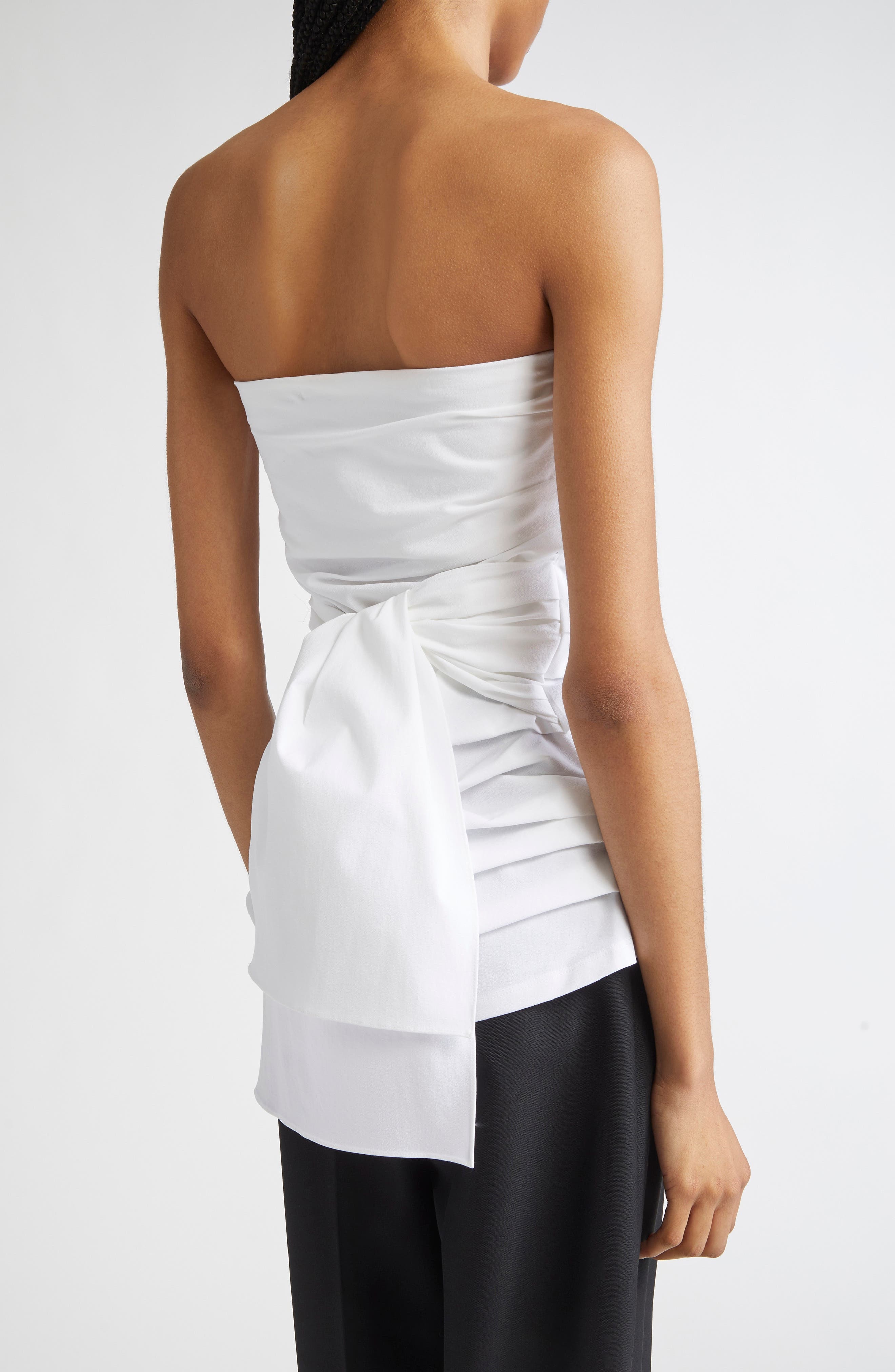 Proenza Schouler Lena Strapless Tie Back Top in Off White at Nordstrom - 2