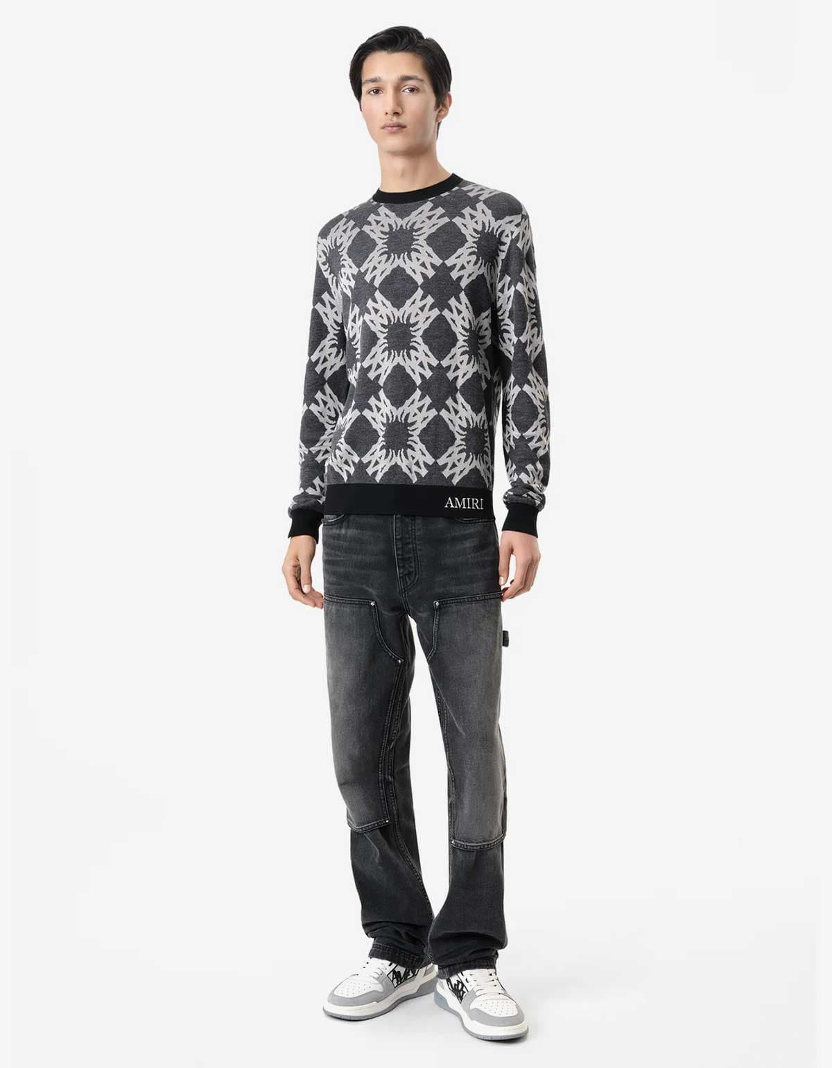 Amiri Grey MA Quad Sweater - 5