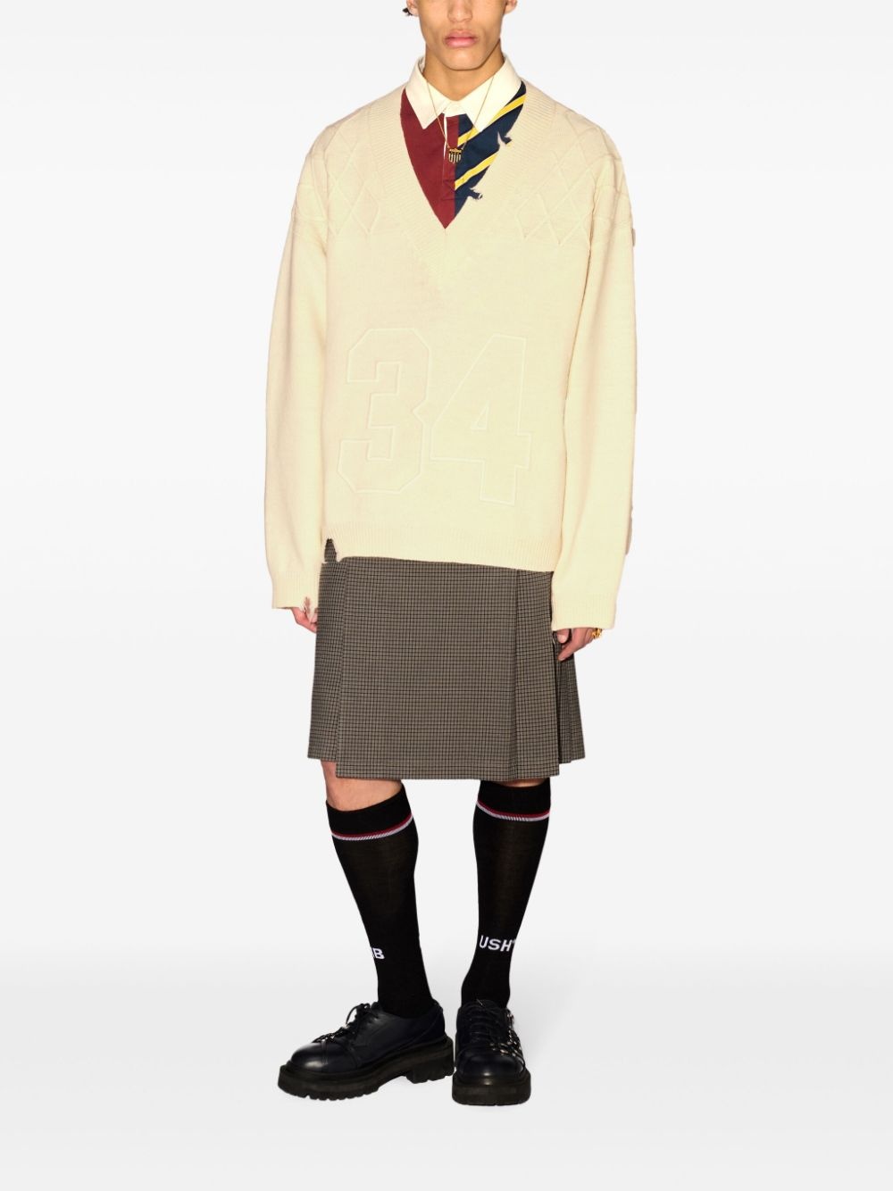 number-embroidered jumper - 2