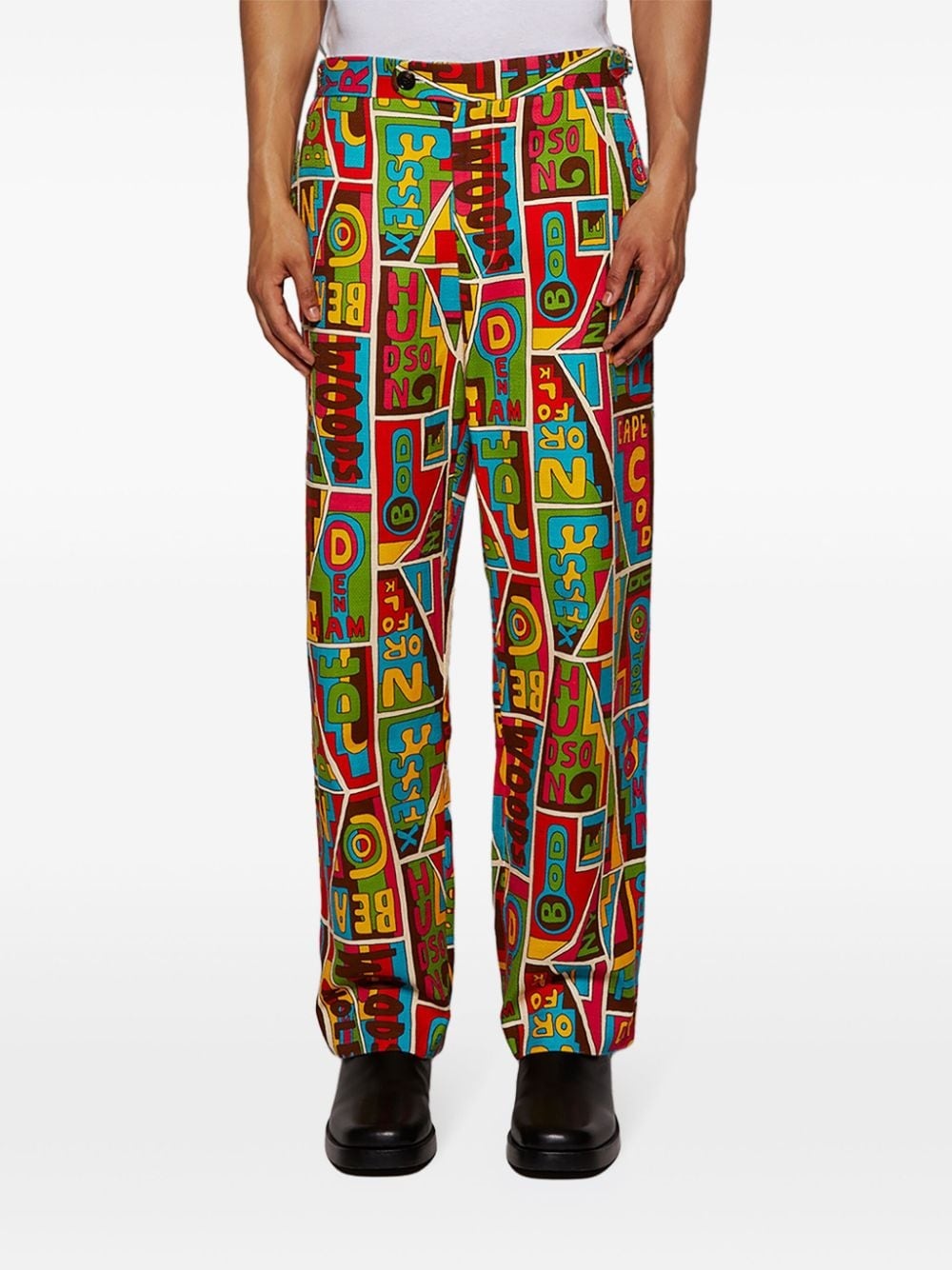 New England graphic-print trousers - 3